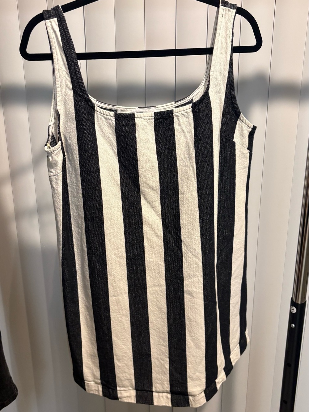 Double Zero Black & White Vertical Stripe Tank dress